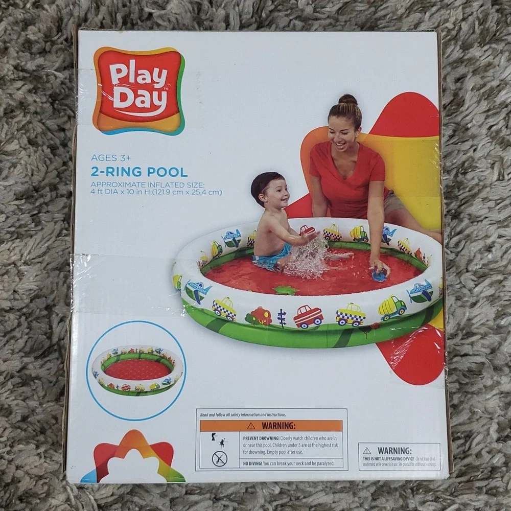 Play Day 2-Ring Inflatable Pool